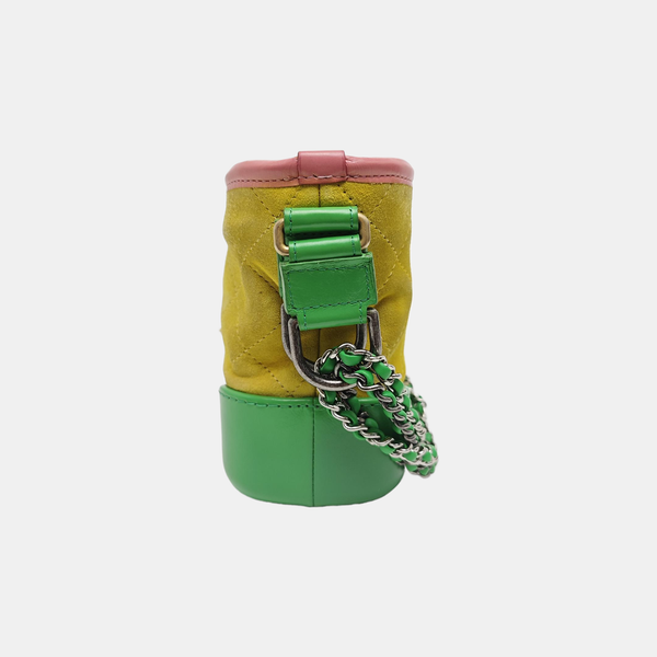 GABRIELLE Small Quilted Suede Yellow