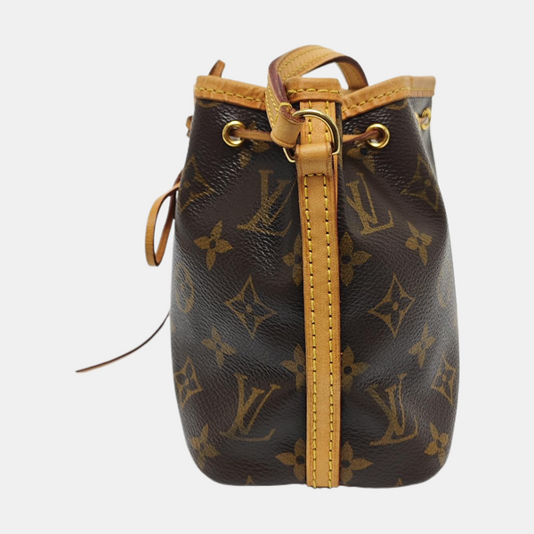 Authenticated pre-owned  NÉONOÉ Nano Monogram Coated Canvas Brown - Bucket Bag at Looply