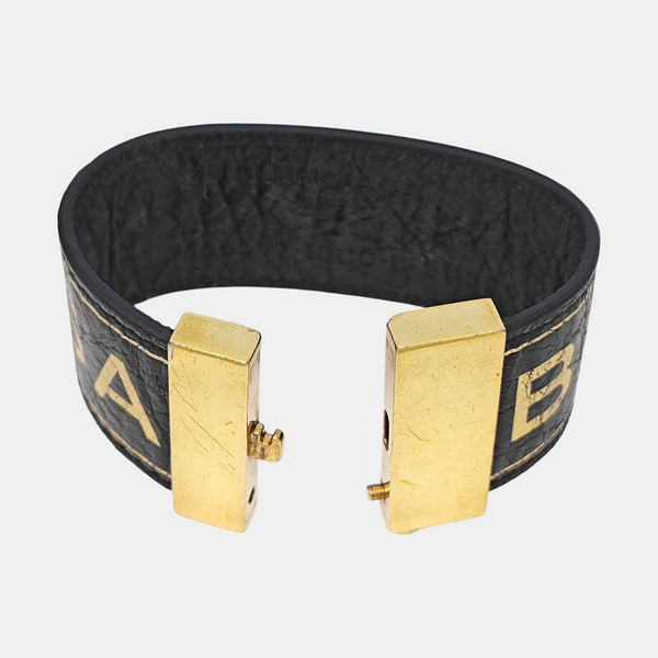 Leather Black Bangle