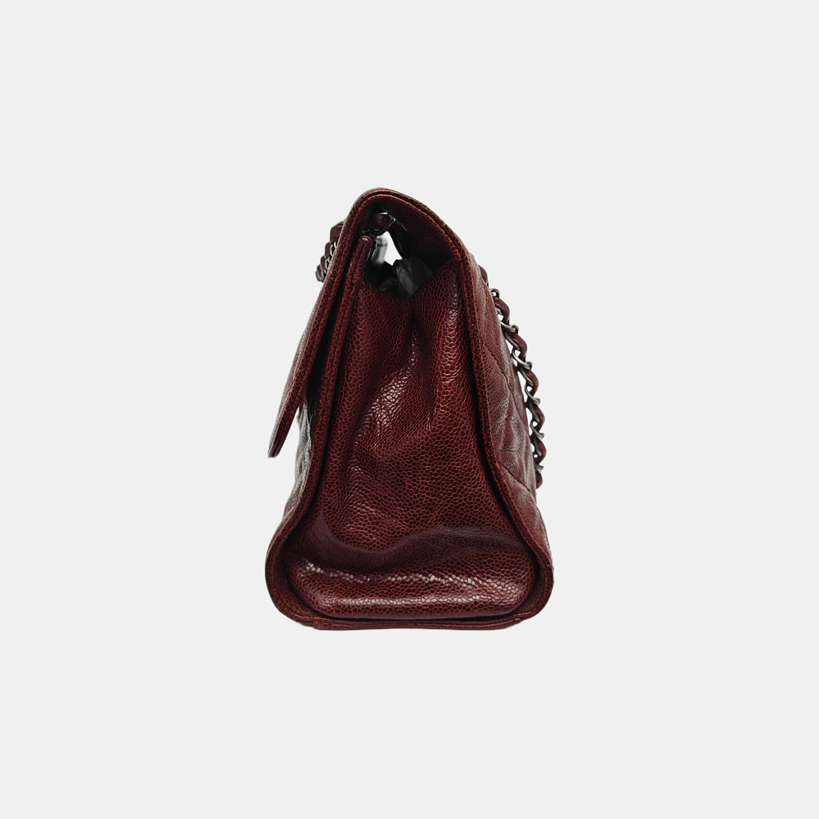 Quilted Grained Calfskin Shoulder Bag Red