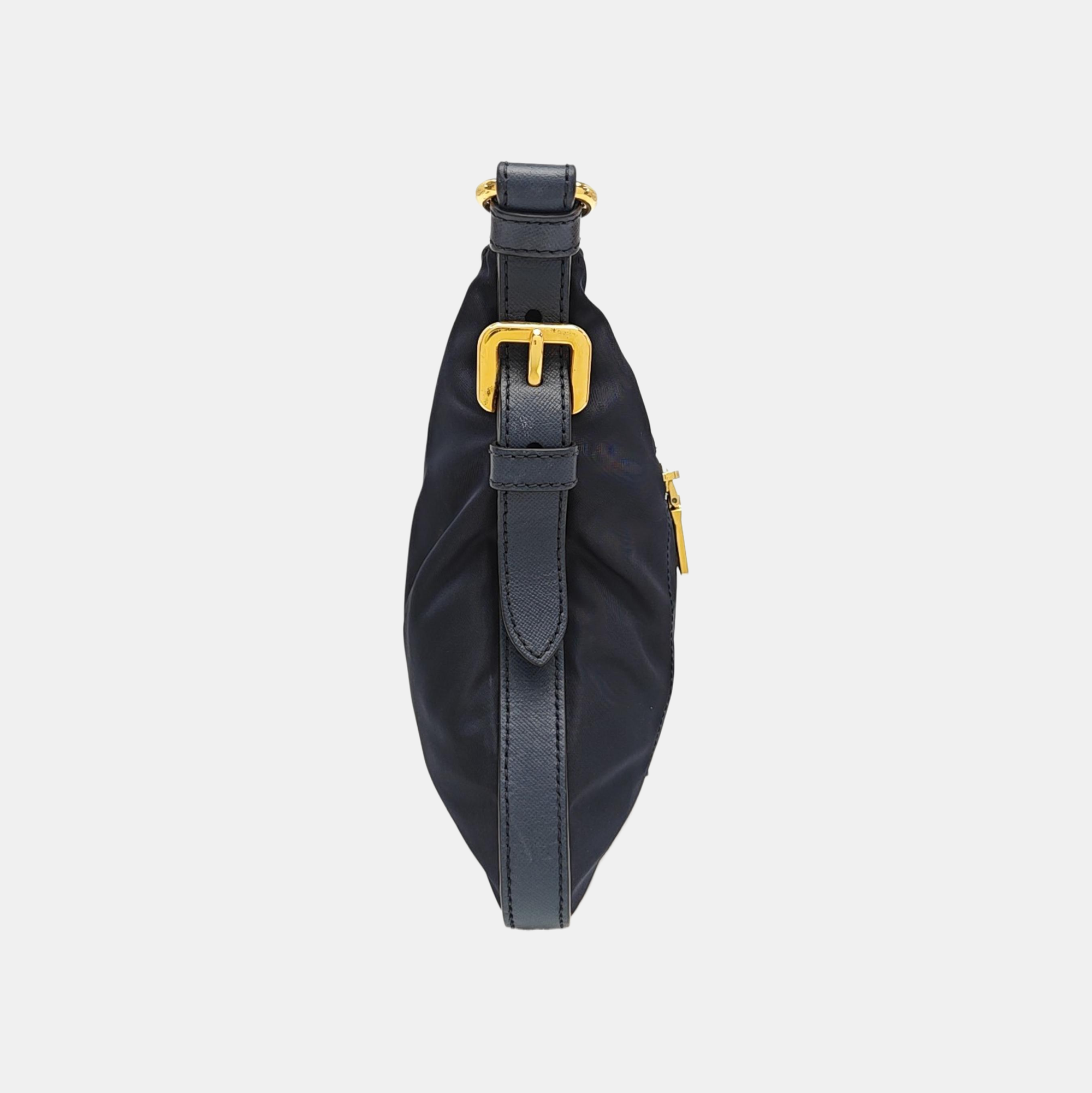 Nylon Shoulder Bag Blue