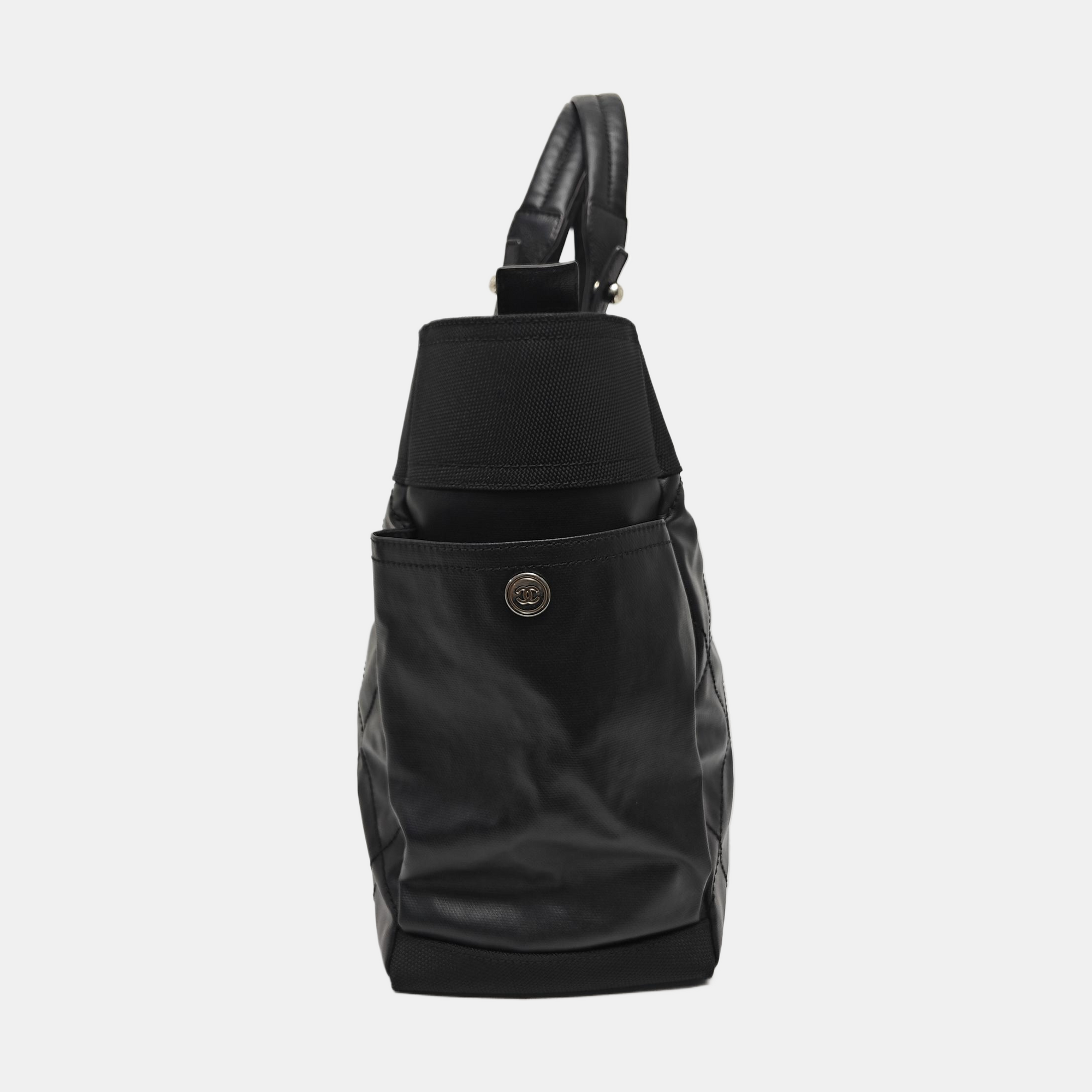PARIS BIARRITZ Large Quilted Coated Canvas Black