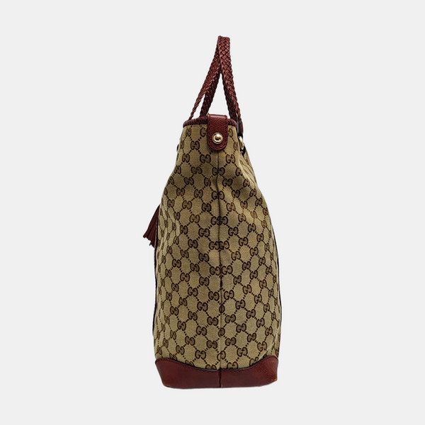 Monogram Canvas Tote Bag Beige