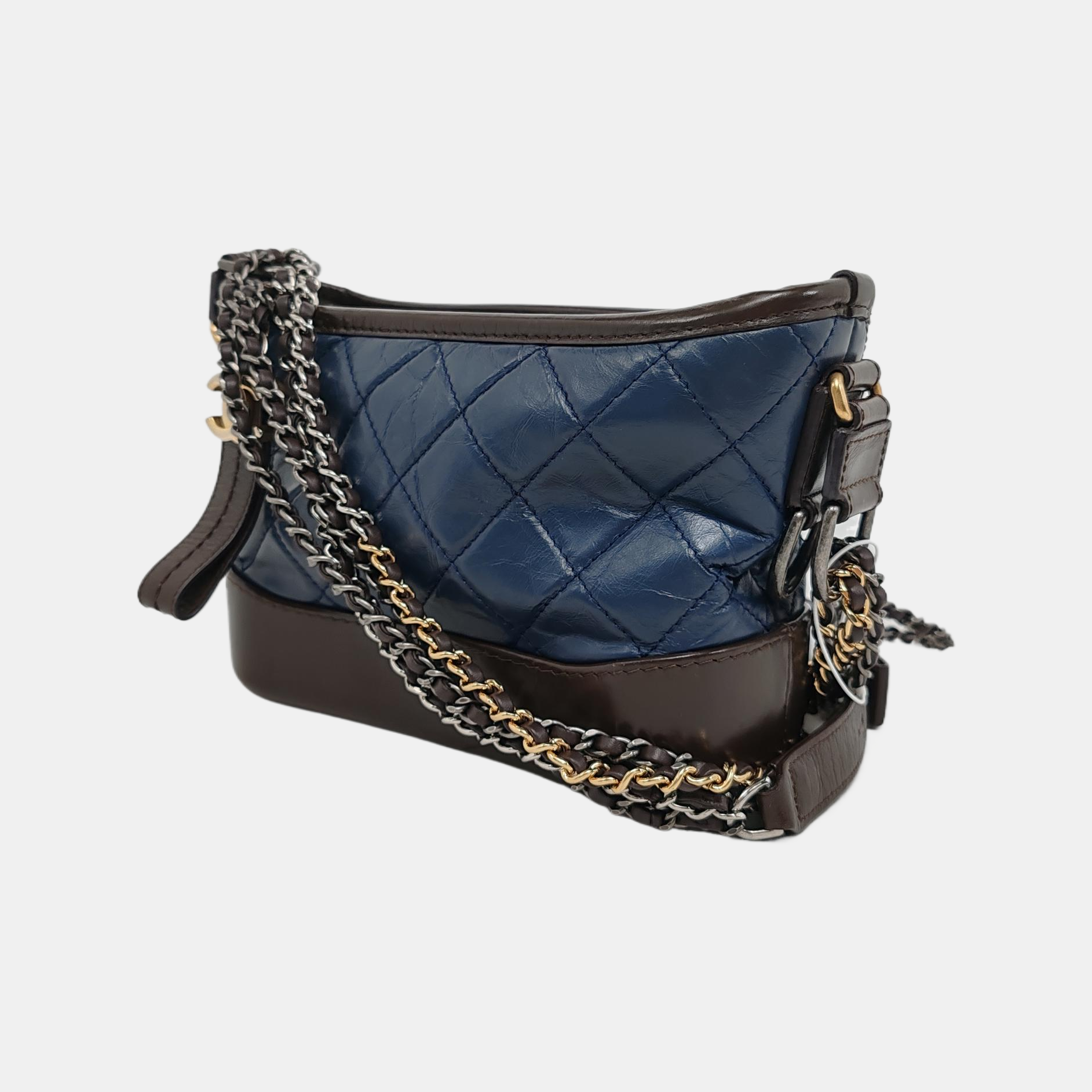 GABRIELLE Small Quilted Calfskin Blue