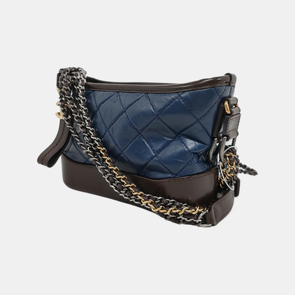 GABRIELLE Small Quilted Calfskin Blue