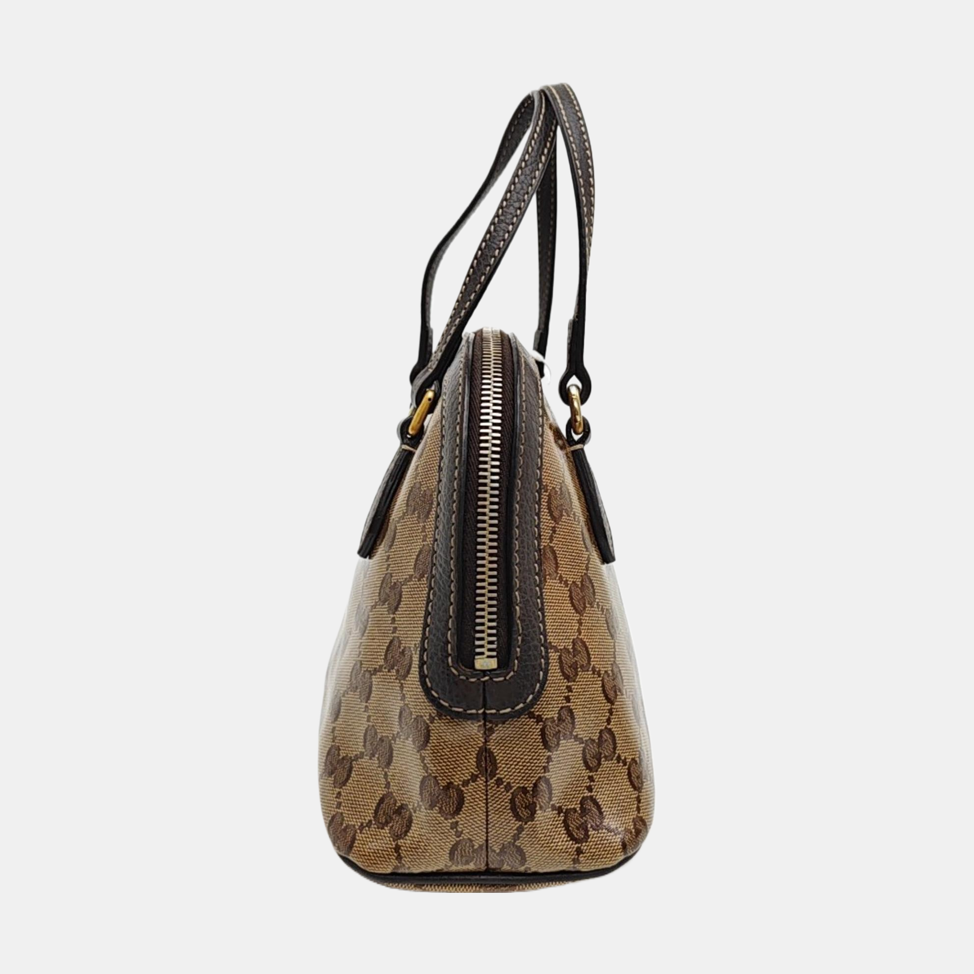 Monogram Coated Canvas Shoulder Bag Brown