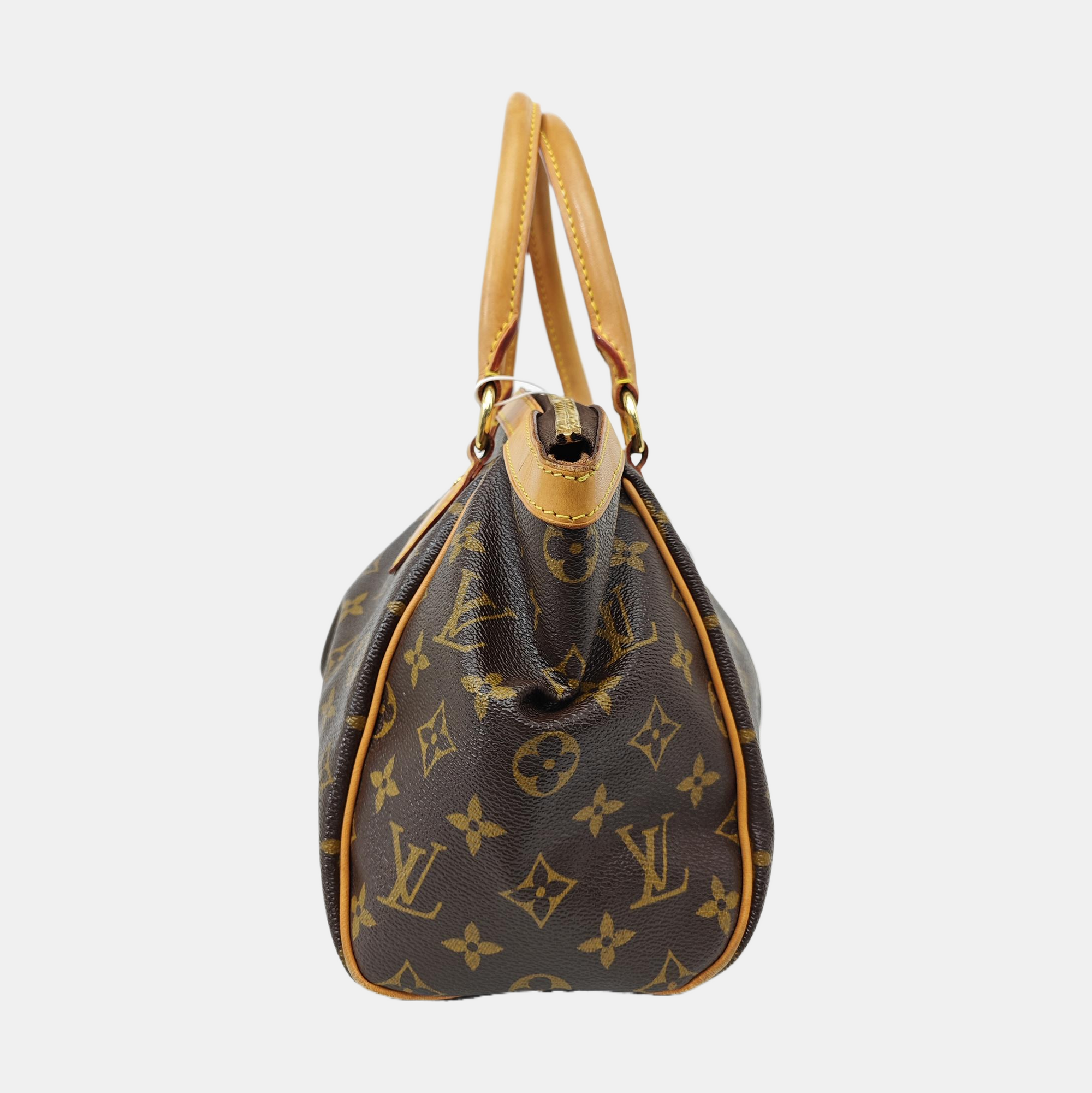 Monogram Coated Canvas Top Handle Bag Brown