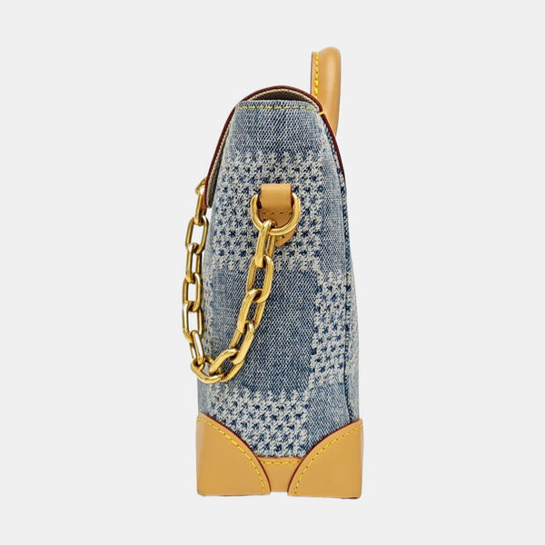STEAMER Extra Small Damier Fabric Blue