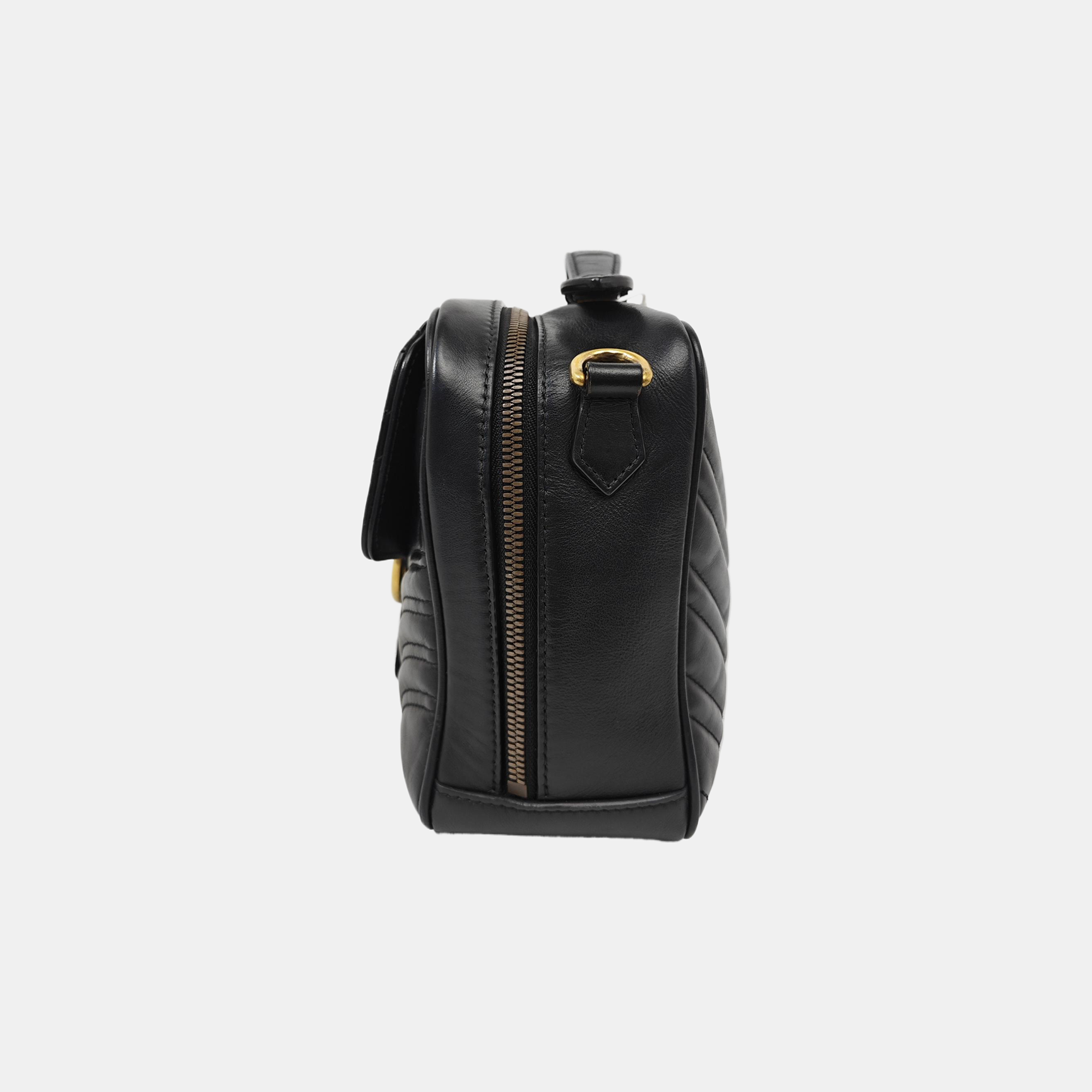 GG Marmont Medium Quilted Calfskin Black
