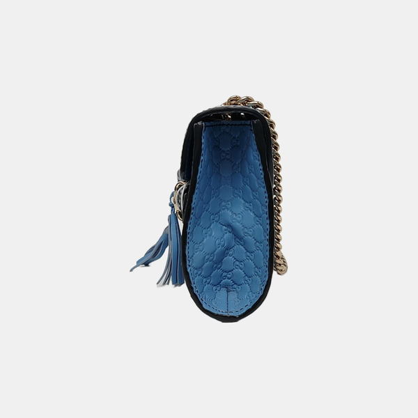 Emily Chain Mini Monogram Calfskin Blue