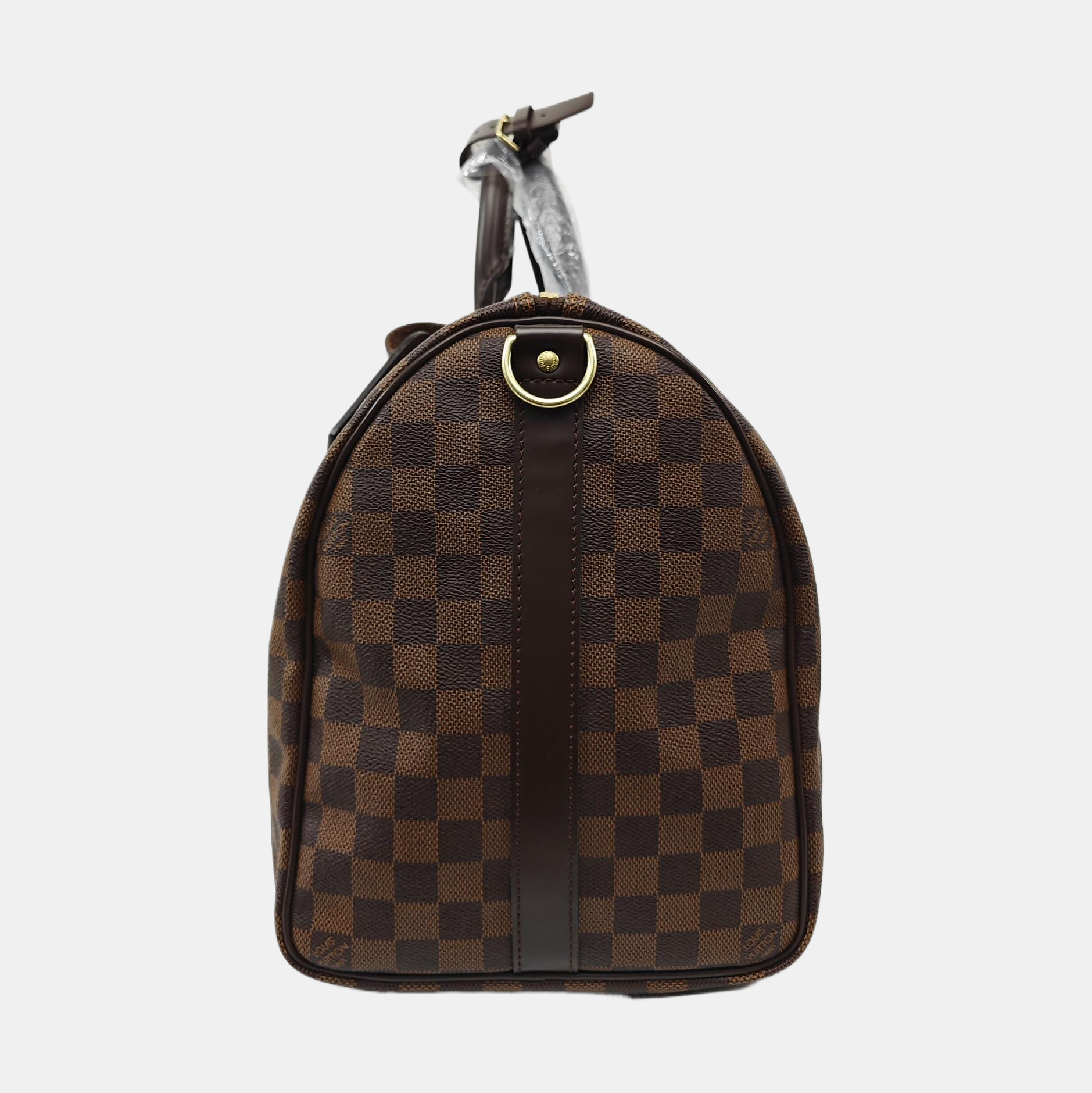 KEEPALL 45 Damier Ebene Coated Canvas Brown