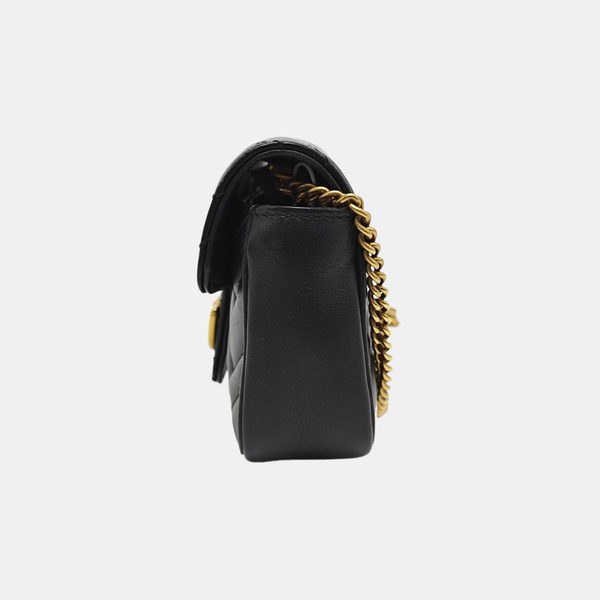 GG Marmont Mini Quilted Calfskin Black