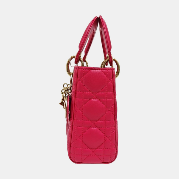 Lady Dior Mini Cannage Lambskin Red