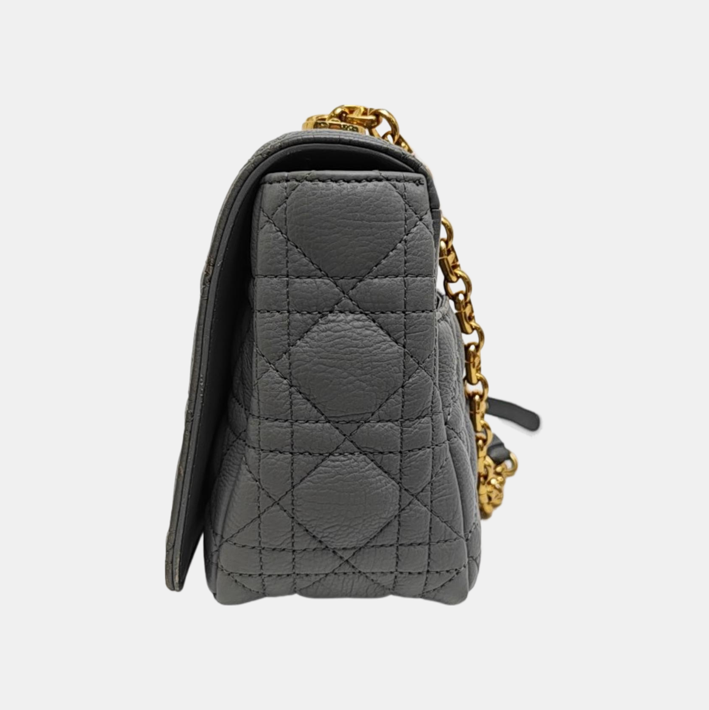 Dior Caro Medium Cannage Calfskin Gray