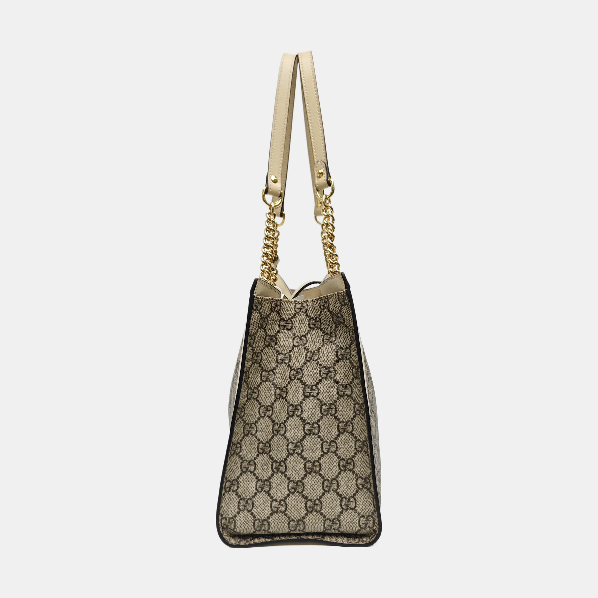Padlock Medium Monogram Coated Canvas Beige