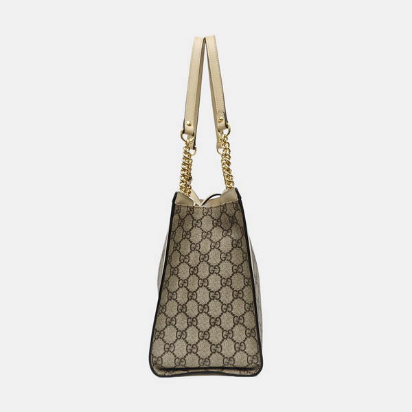 Padlock Medium Monogram Coated Canvas Beige