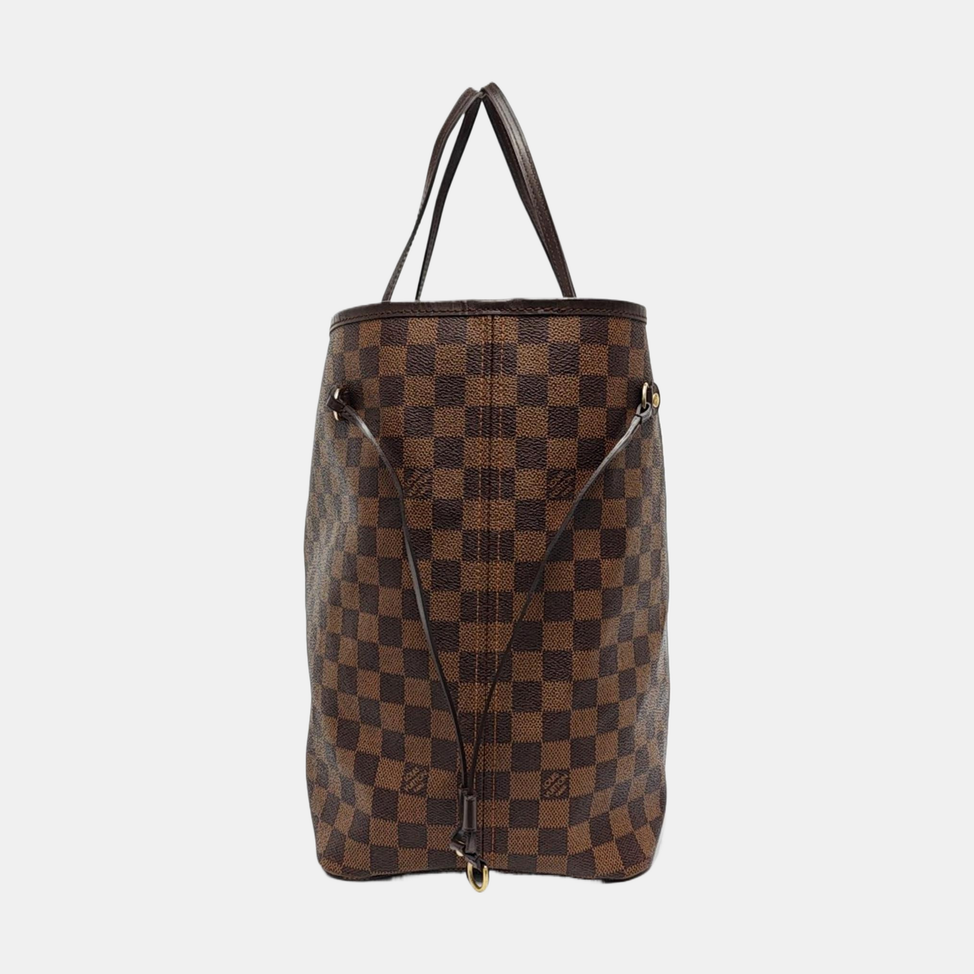 Authenticated pre-owned  NEVERFULL GM Damier Ebene Coated Canvas Brown - Tote Bag at Looply