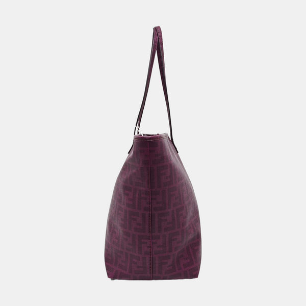 Coated Canvas Tote Bag Purple