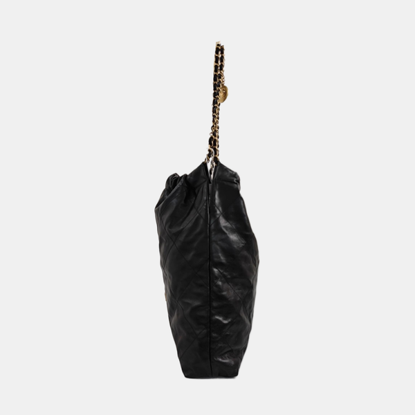CHANEL 22 Large Quilted Calfskin Black