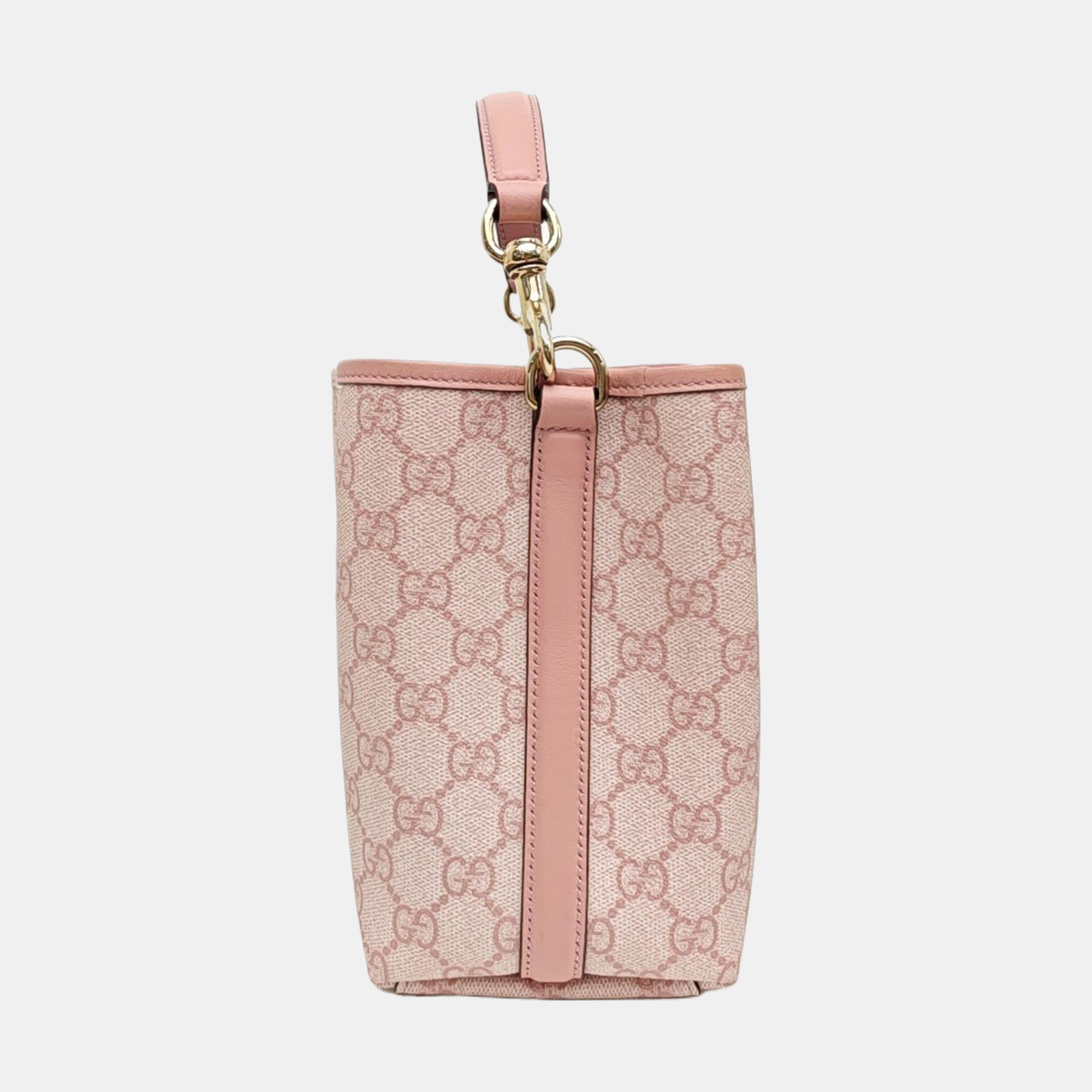 GG Emblem Small Monogram Coated Canvas Pink