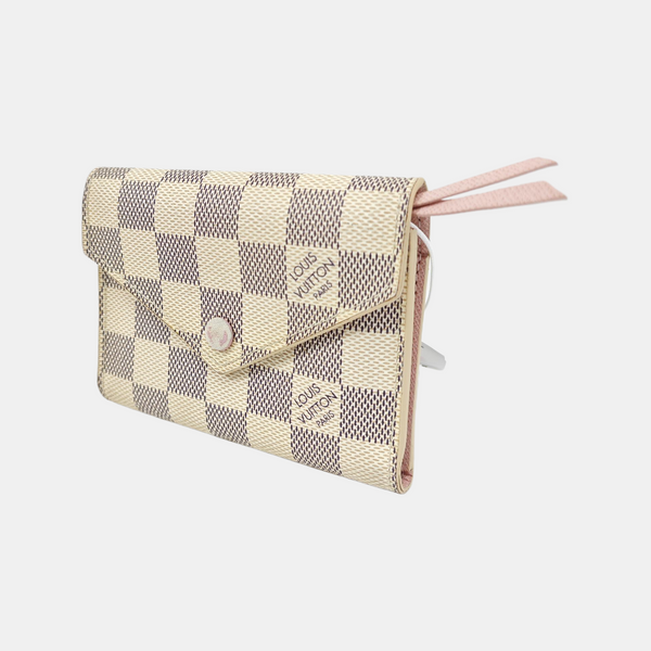 VICTORINE Damier Azur Coated Canvas White Card Holder