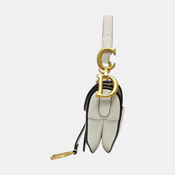 Saddle Mini Calfskin White