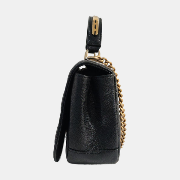 Quilted Grained Calfskin Black