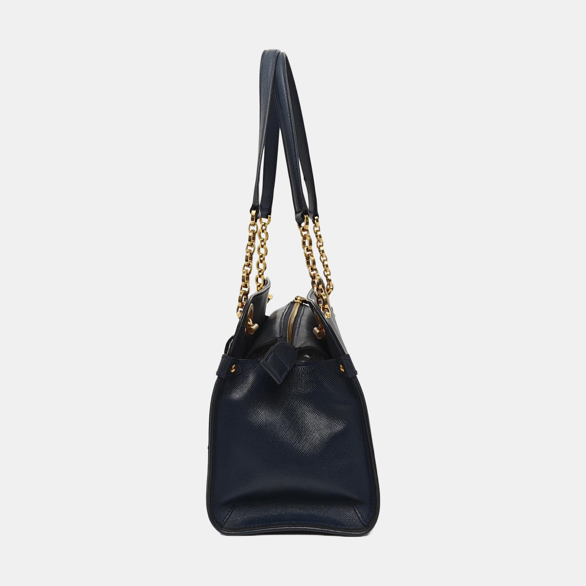 Calfskin Top Handle Bag Blue