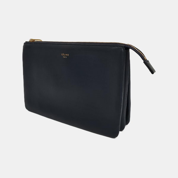 Authenticated pre-owned  TRIO Calfskin Black - Clutch at Looply