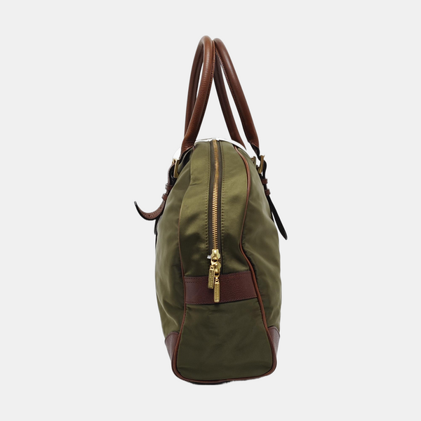 Nylon Top Handle Bag Green