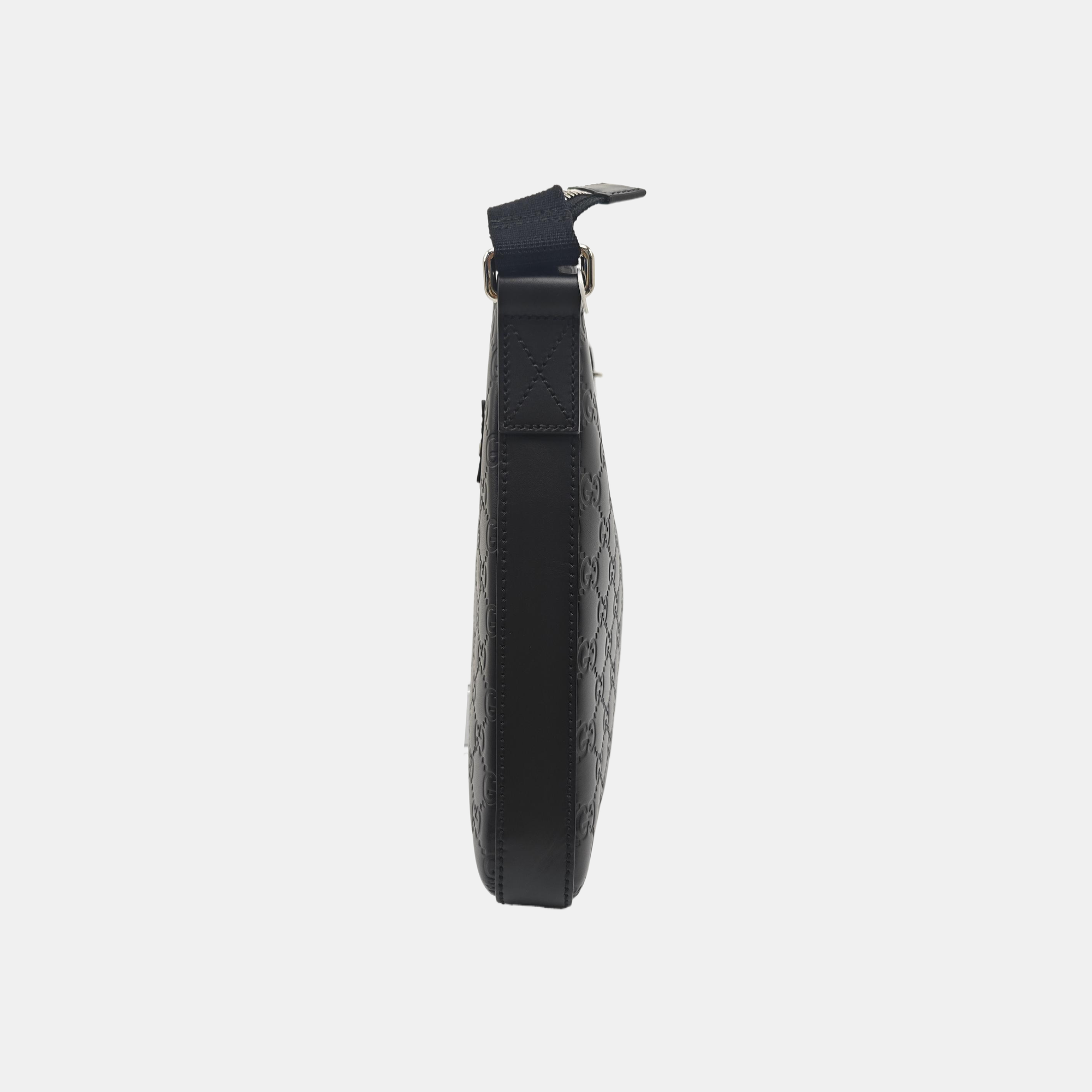 Signature Medium Monogram Calfskin Black