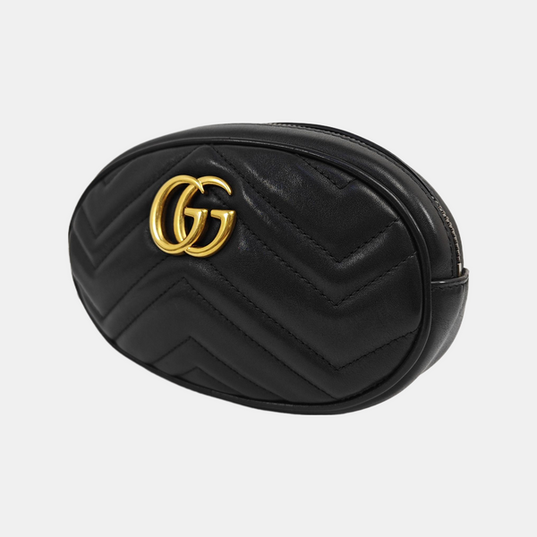 GG Marmont Super Mini Quilted Calfskin Black
