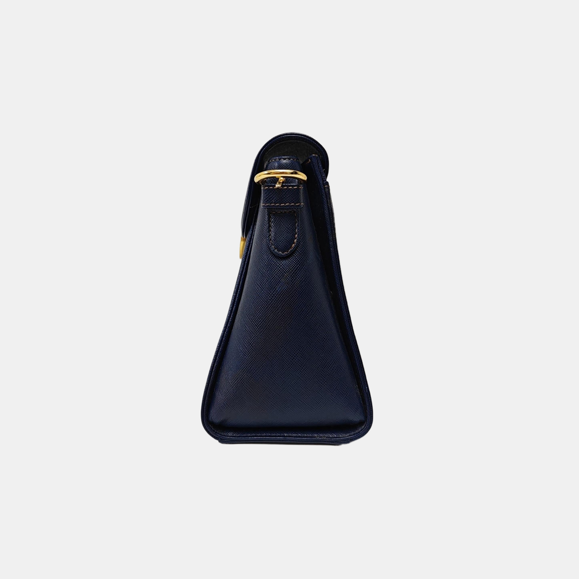 Leather Shoulder Bag Blue