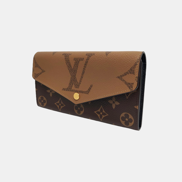 SARAH Monogram Coated Canvas Brown Wallet