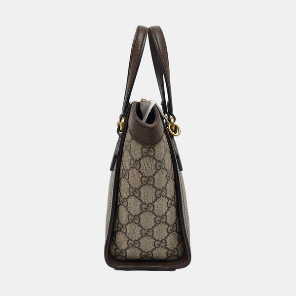 Ophidia Small Monogram Coated Canvas Beige
