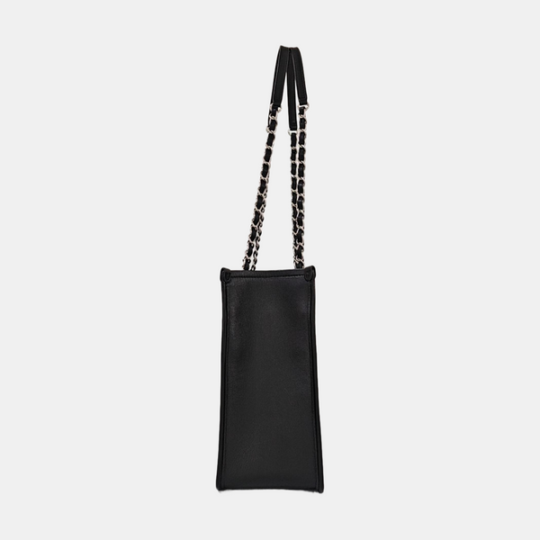 Quilted Calfskin Shoulder Bag Black