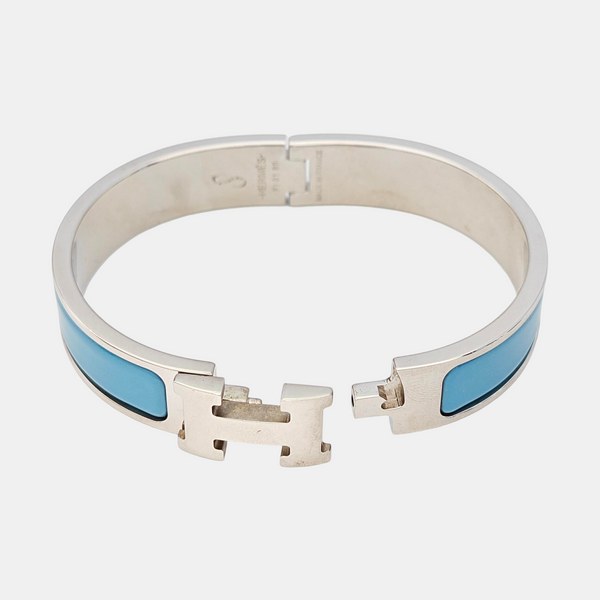 Clic H Metal Silver Bangle