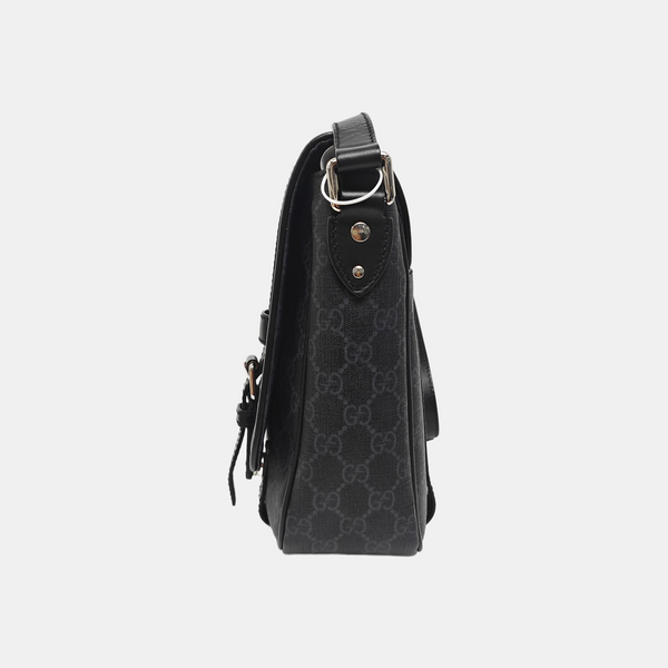 Monogram Coated Canvas Shoulder Bag Black