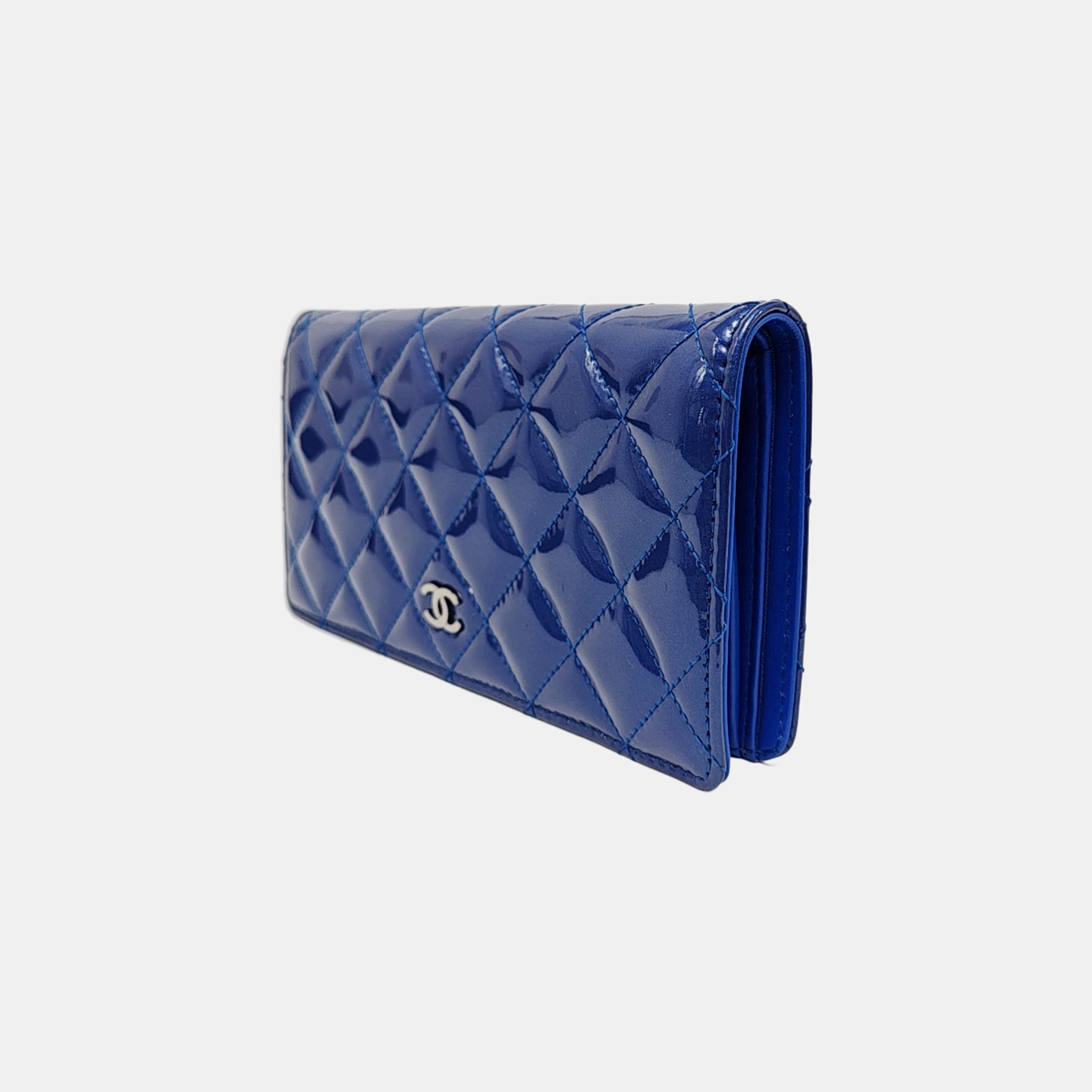 Quilted Calfskin Wallet Blue