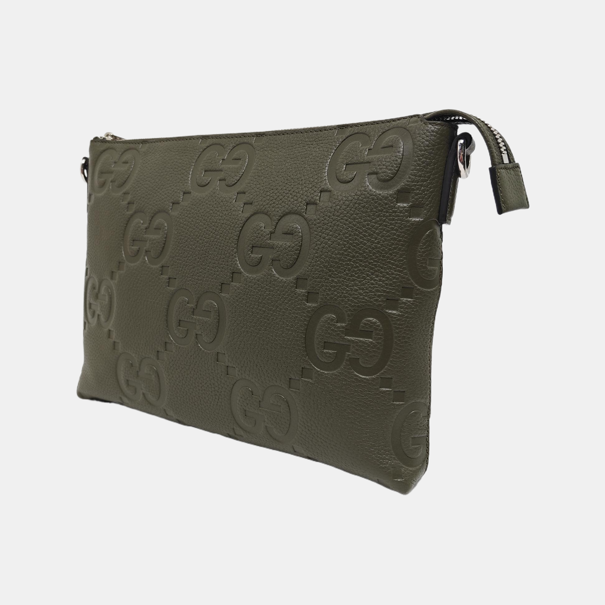 GG Messenger Medium Monogram Calfskin Green