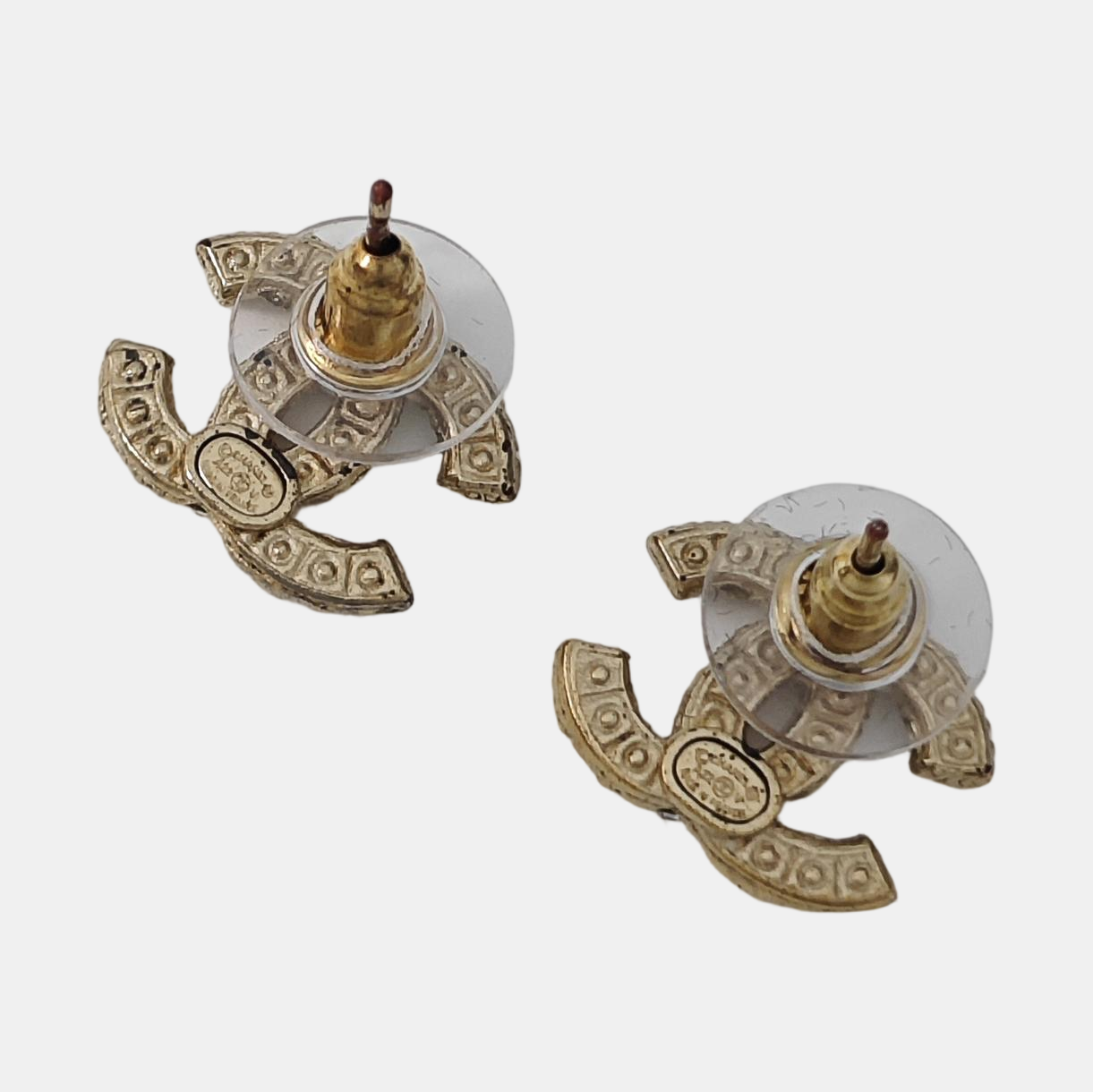 Faux Pearl Gold Stud Earrings
