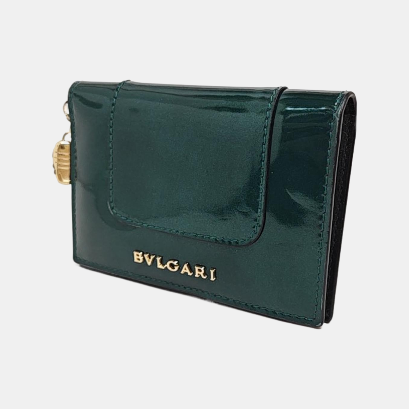 SERPENTI FOREVER Patent Leather Green Wallet