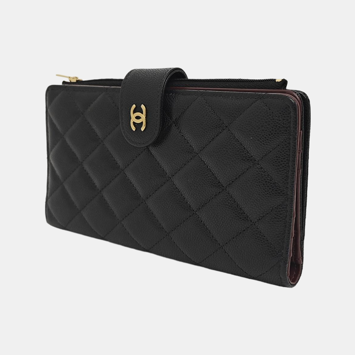 Quilted Lambskin Wallet Large Black