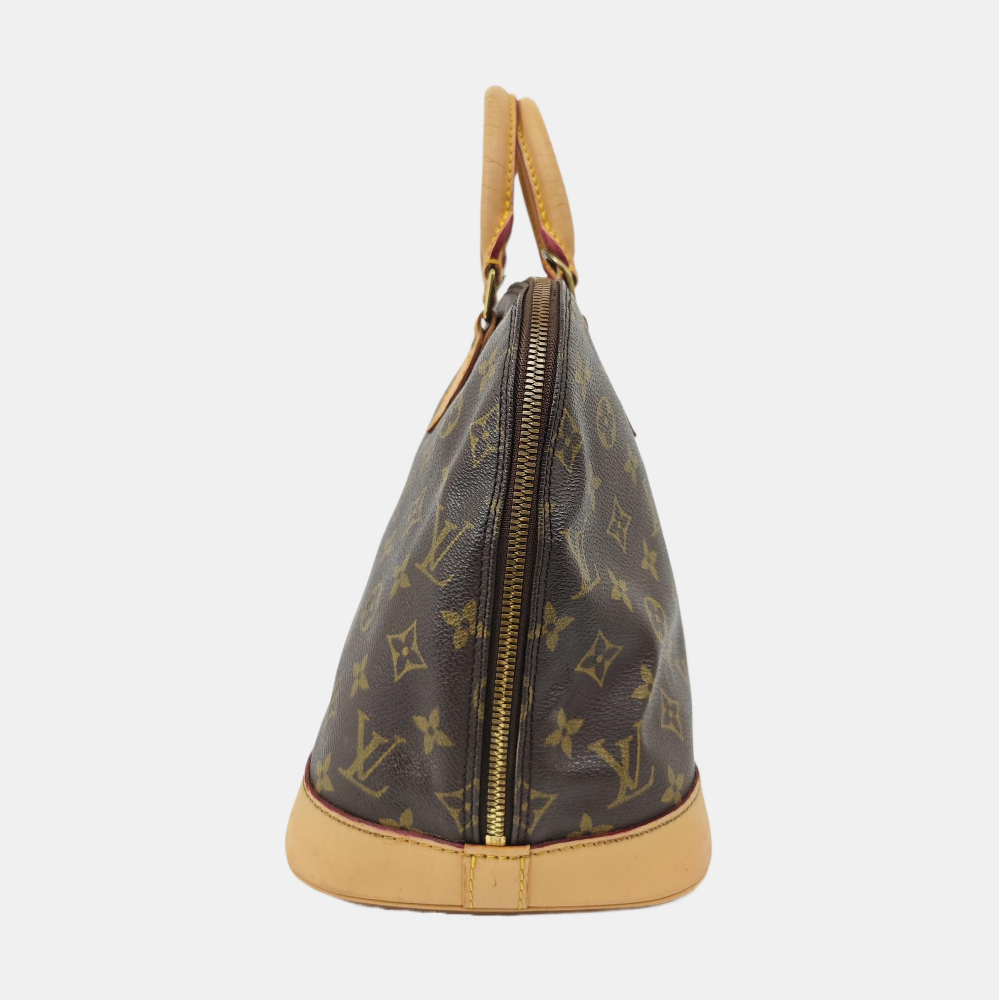 ALMA PM Monogram Coated Canvas Brown