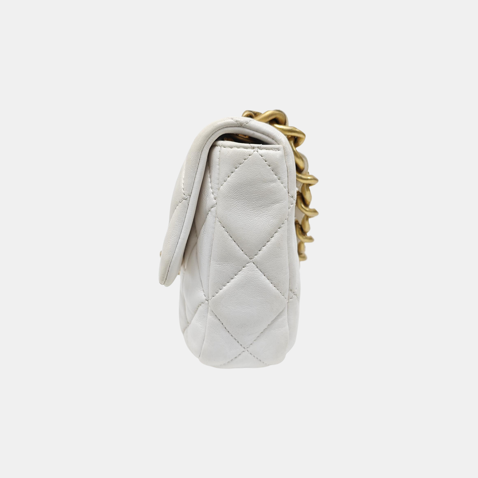 CLASSIC FLAP Mini Quilted Lambskin White