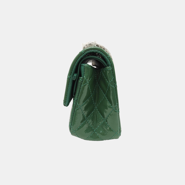 2.55 225 (small) Quilted Patent Leather Green