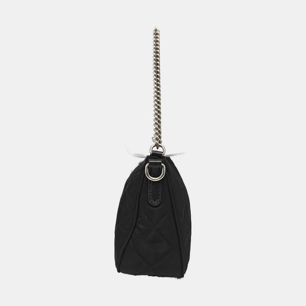 Quilted Nylon Shoulder Bag Black