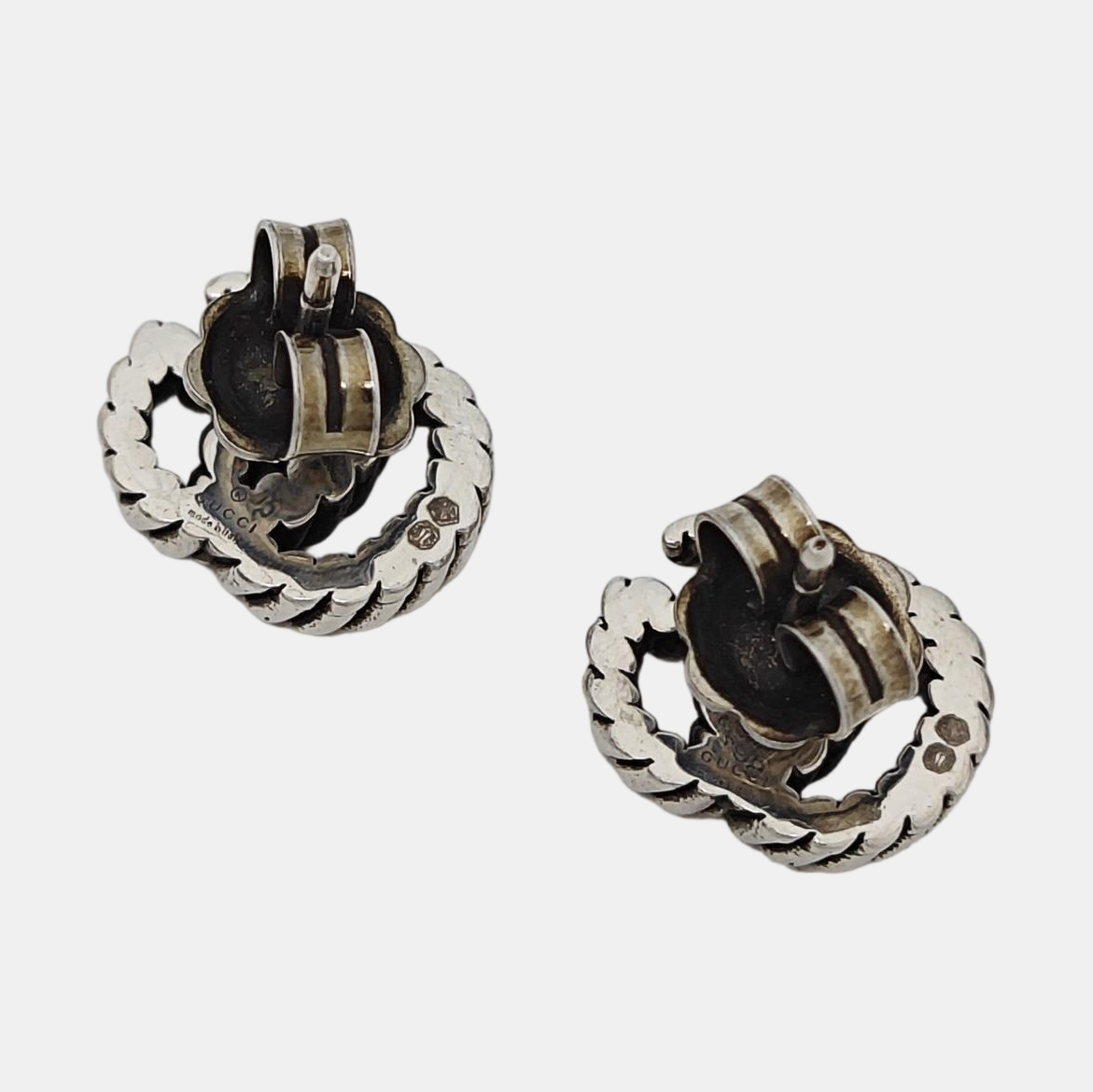 GG Running 925 Sterling Silver Stud Earrings