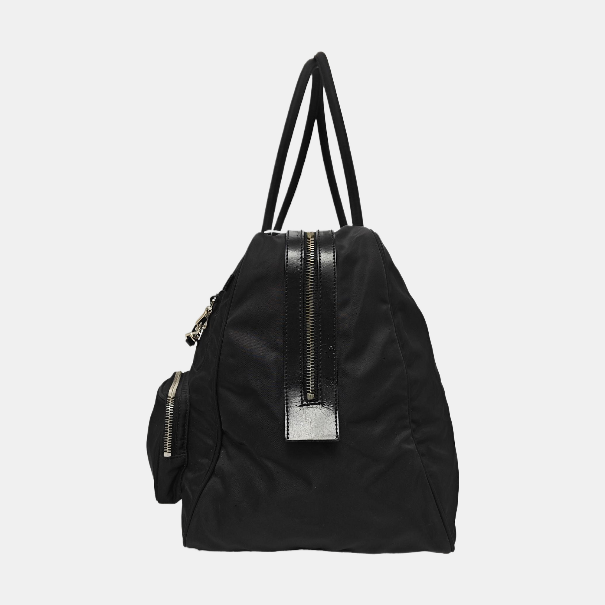 Nylon Top Handle Bag Black