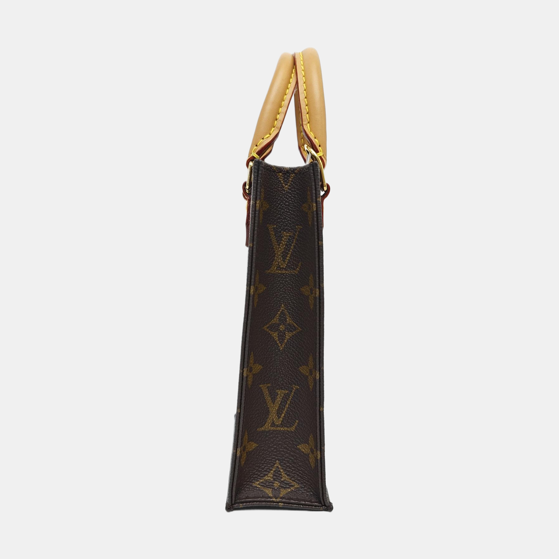 SAC PLAT Mini Monogram Coated Canvas Brown
